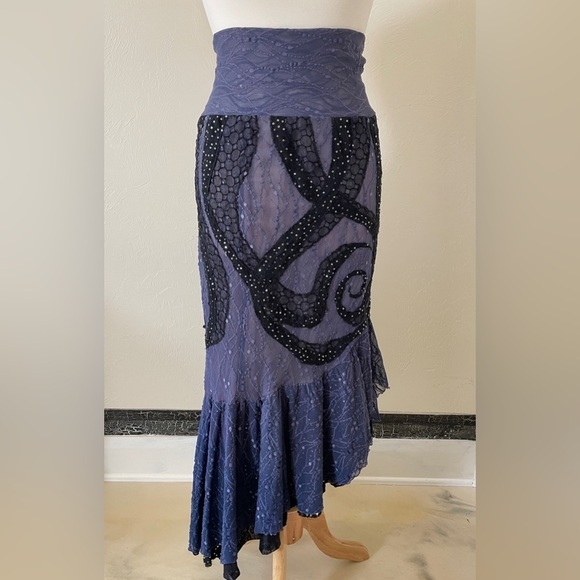 Handmade Goth Purple Octopus Tentacle Skirt - Size Small, Sequin Appliqué - Picture 3 of 5